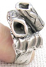 Vintage modernist solid silver sterling 925 ring size 7, Hazorfim, Israel, 21gr