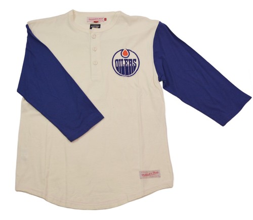 Edmonton Oilers Mitchell and Ness NHL Breakaway Raglan Hockey T-Shirt Medium - Picture 2 of 2