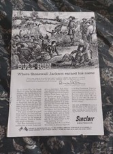 1960 print ad-Sinclair Oil-Battle of Bull Runn/First Manassas-Stonewall Jackson