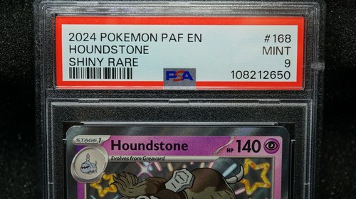 2024 Pokemon PAF EN-PALDEAN FATES SHINY RARE #168 HOUNDSTONE PSA 9 - Bild 2 von 6