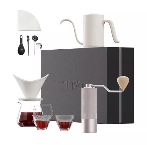 Pour Over Coffee Set, 12 in 1 Set Box - Coffee Grinder, Pour Over Funnel, Jug - 第 1/5 張圖片
