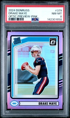 2024 PANINI DONRUSS OPTIC PREVIEW-PINK #379 DRAKE MAYE ROOKIE RC PSA 8