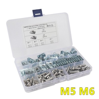 100x blechmuttern karosseriemuttern edelstahl kotflügelmutter-m5 m6 U-Muttern