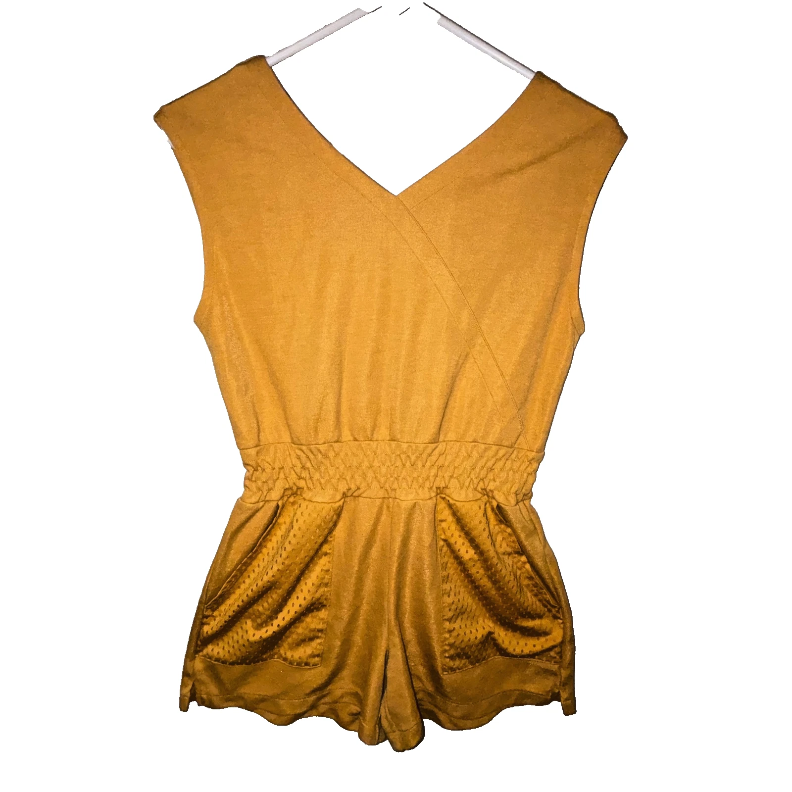 Nike Girls Youth Large Yellow Dri-FIT Sleeveless Romper Jumpsuit