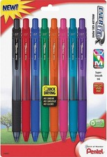 Assorted EnerGel-X Liquid Gel Pens - 0.7mm Medium Tip, Refillable, 8 Colors