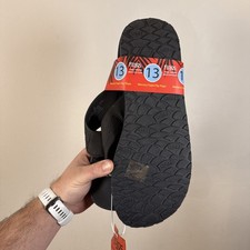 Flojos Men  s Black Gray Flip Flop Sandals Size 13 Comfort Casual Memory Foam