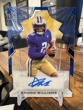 Demond Williams Jr 2025 LEAF TRINITY FOOTBALL Clear Prospect RC Auto #/35