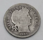 1903 Barber Dime 90% Silver No Mint Mark Philadelphia Circulated