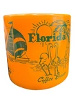 VTG Florida Mug Federal Milk Glass Coffee Cup Beach Orange MCM Nostalgic Kitsch