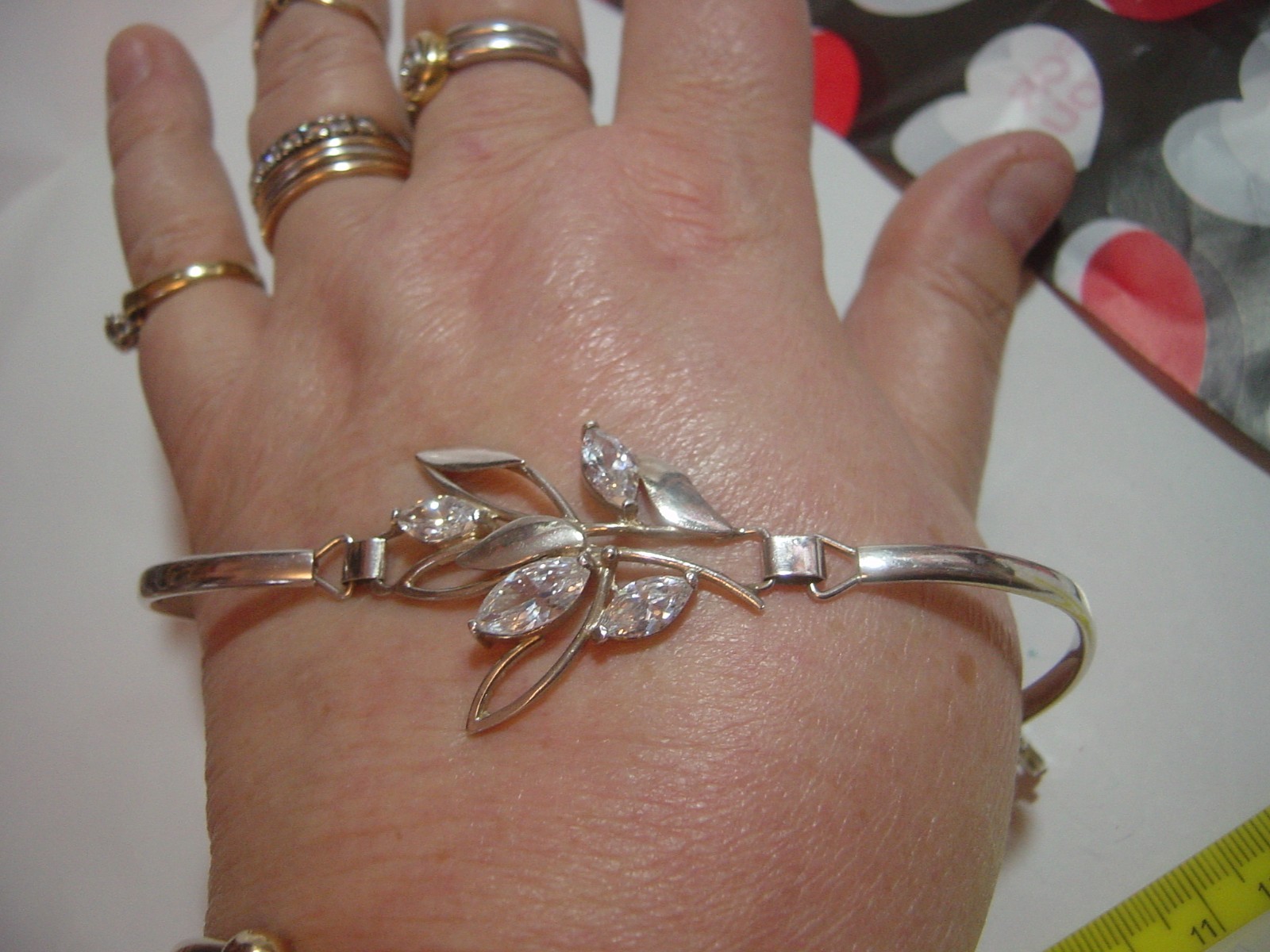 SUPERB SOLID THICK SILVER UNUSUAL BRACELET/BANGLE… - image 5