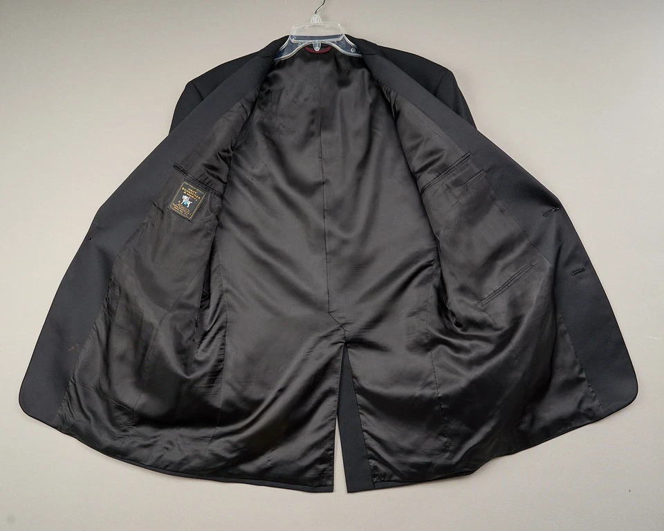 Hart Schaffner Marx Formal Tuxedo Jacket Mens 42XL Black Wool 2-Button USA - Image 3 of 4