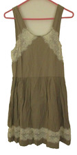 8 women's Free People Dress Tunic lace brown tan sleeveless has snag as is 