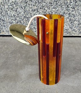 Vintage 1960’s MCM Moe Fiesta Yellow Orange Red Acrylic Pendent Hanging Light