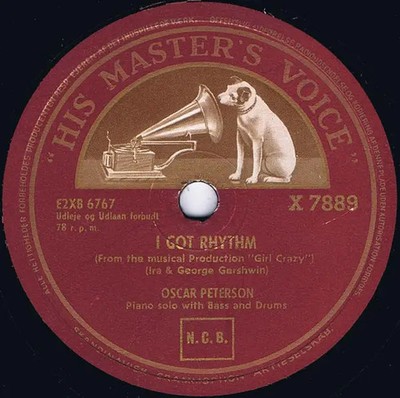 Schellack LP (12 Inch) Oscar Peterson 1953 Humoresque / I Got Rhythm EX