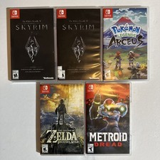 Lot of 5 Nintendo Switch CASES ONLY - NO GAMES, EMPTY CASES Skyrim Pok mon Zelda