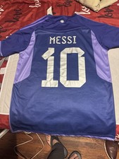 adidas Argentina Lionel Messi #10 Soccer Jersey Size L FIFA WC Qatar 2022 Blue