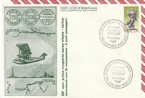 REPUBLIC - ITALY - ENVELOPE-AIRMAIL KIM COVER-CANCELLATION OF TRIESTE-76