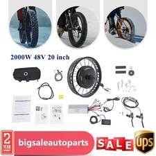 20" 48V Fat Tire E-Bike Rear Wheel Hub Motor Electric Bike Conversion Kit 2000W