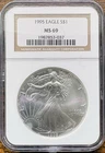 1995 1 Oz .999 Fine Silver American Eagle NGC MS-69 NO RESERVE!!