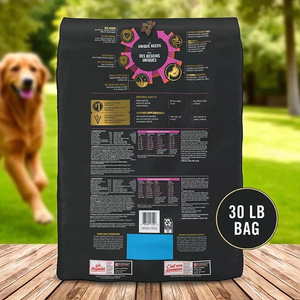 Purina Pro Plan Sensitive Skin & Stomach Adult Dog Food Salmon & Rice 30 lb Bag - Image 2 of 4