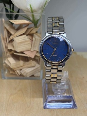 Seiko Lucent 4E21-6B80 Vintage Damenuhr Quarz blaues Zifferblatt