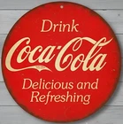Coca-Cola Coke 12" Diameter Vintage Novelty Metal Sign Made In USA New!