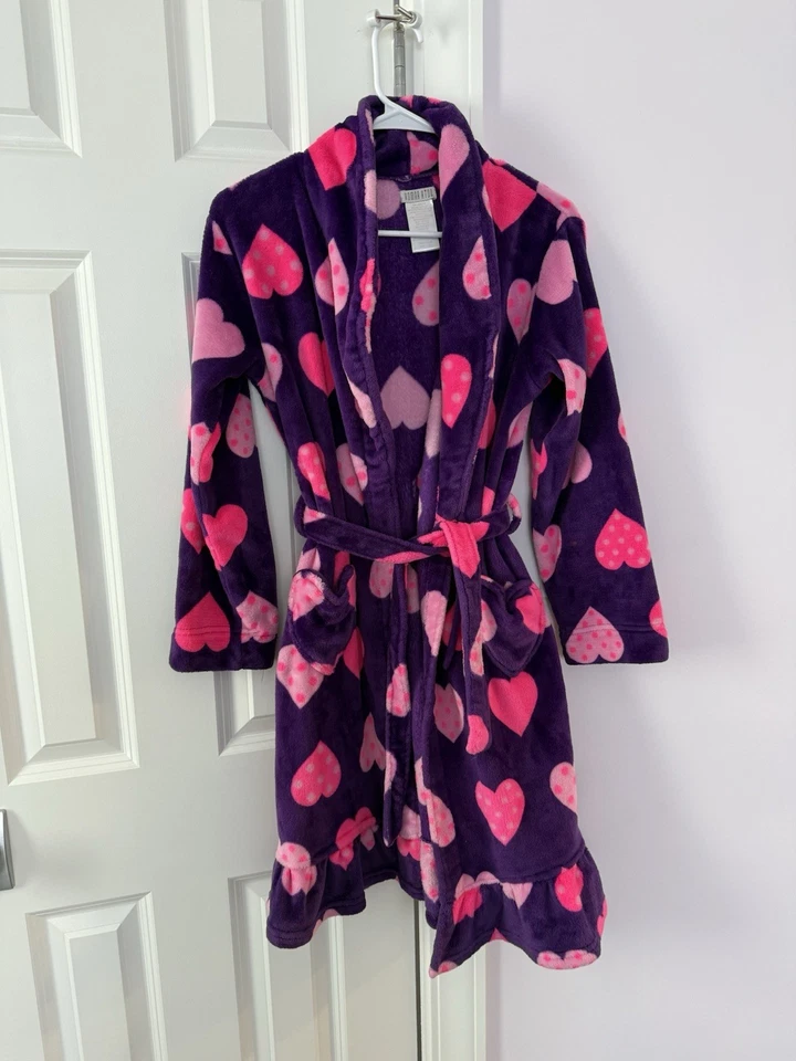 Bata Komar Niños Niñas Rosa Y Morado Corazones Talla L14-16 Nueva Sin Etiquetas Perfecto Estado Foto 4 de 4