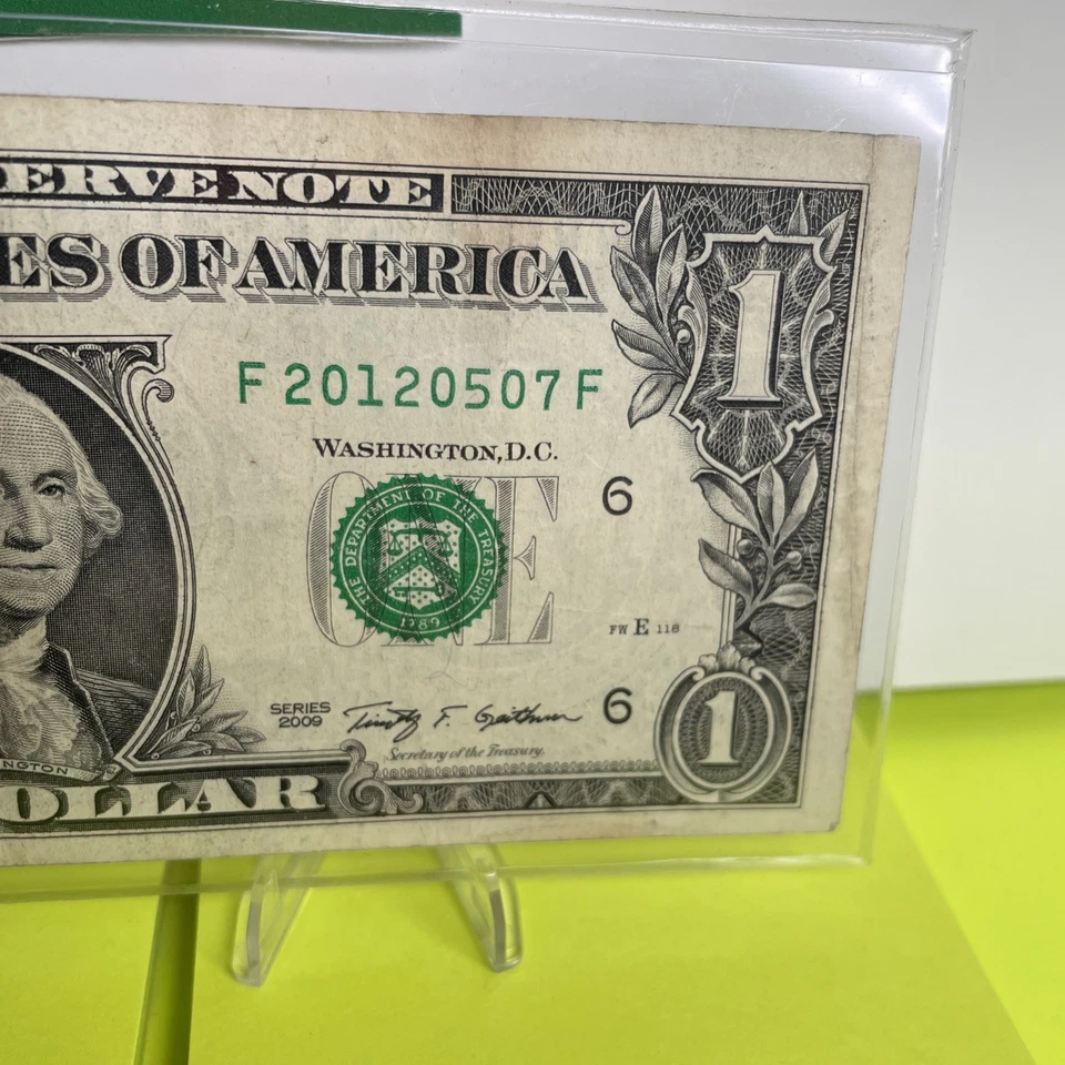 Dollar Birthday Note May 7 2012 $1 Bill Fancy Serial Number Anniversary - Image 2 of 4