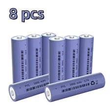 8 Pack Rechargeable Battery 3.7V Button Top 3000mAh NiMH Battery Cell US