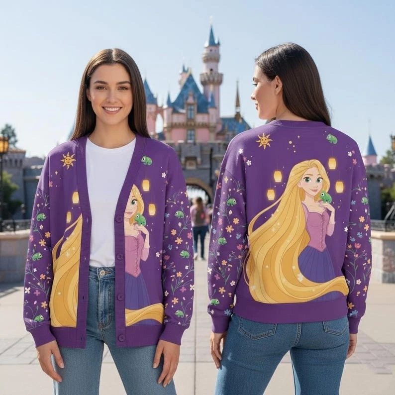 ラプンツェル カーディガン Disney Tangled Rapunzel Initial Crochet Women's Cardigan