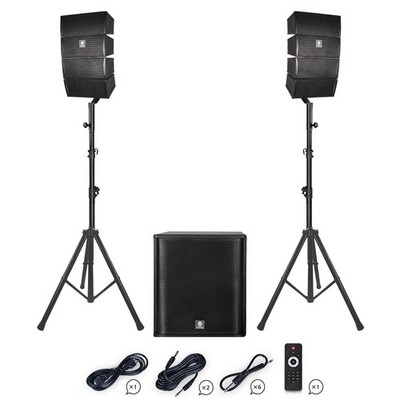 PRORECK Club 3500 PA Speaker Line Array Speaker 15'' DJ Powered 3000W Combo Set