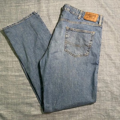 Levi Strauss Signature Relaxed Fit Jeans Men's W42 L36 Blue Denim
