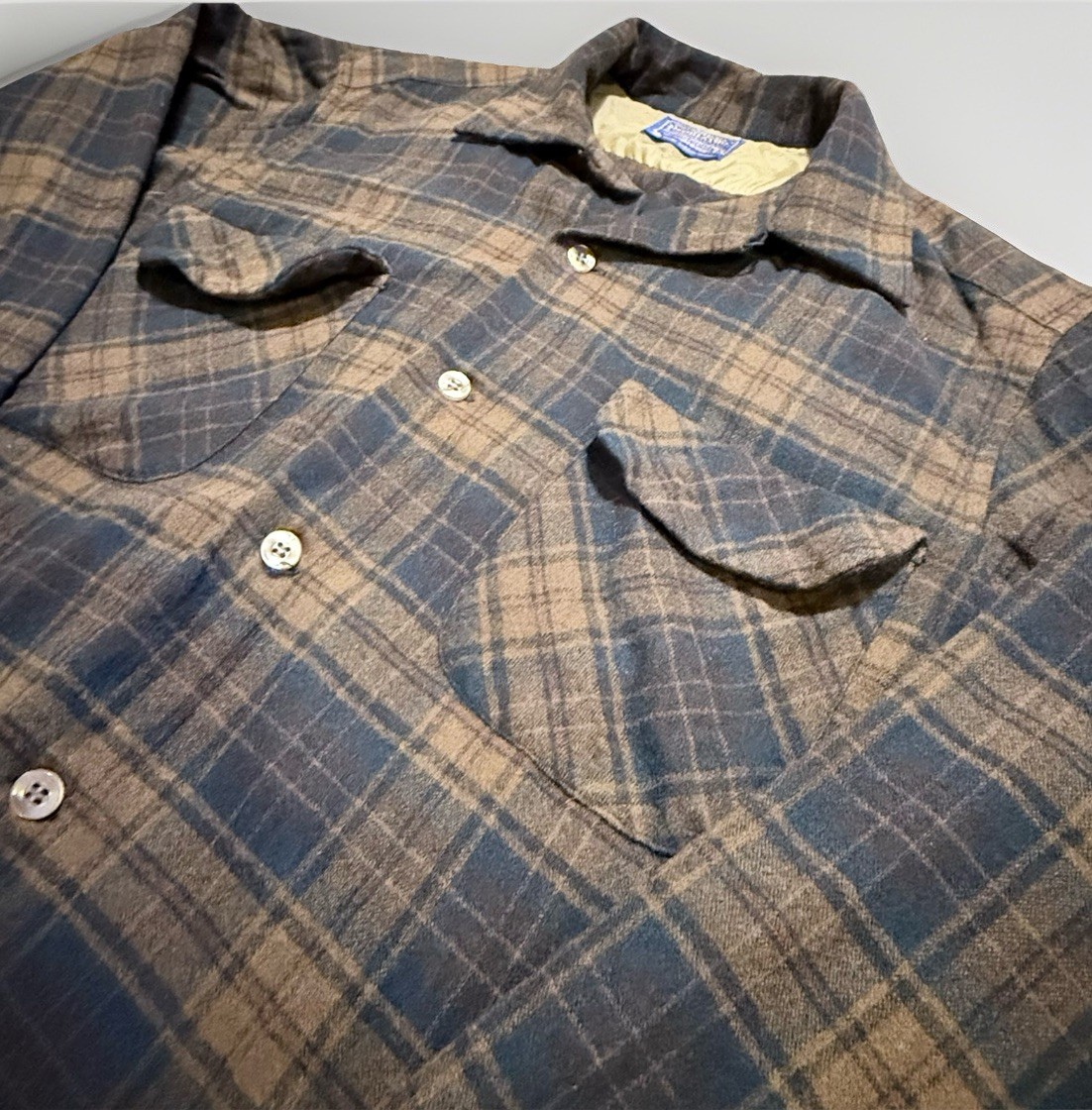 Vintage Pendleton Loop Collar Wool Board Shirt Pl… - image 3