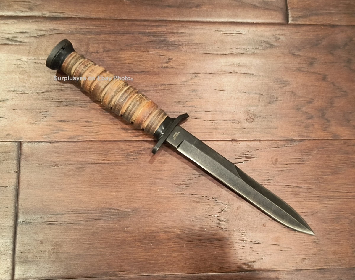 WWII Knife M3 Reproduction Stacked Leather Grip Dagger World War
