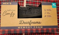 Dearfoam Mens Slippers new in box- XL 13-14 Black Memory Foam