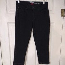 Denizen Levis Jeans Womens Sz 8 Black Denim Curvy Skinny Leg Stretch Casual B4
