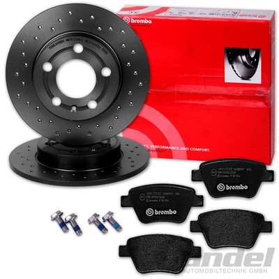 brembo GELOCHTE SPORT-BREMSSCHEIBEN + BELÄGE HINTEN für VW GOLF 6 TOURAN BEETLE