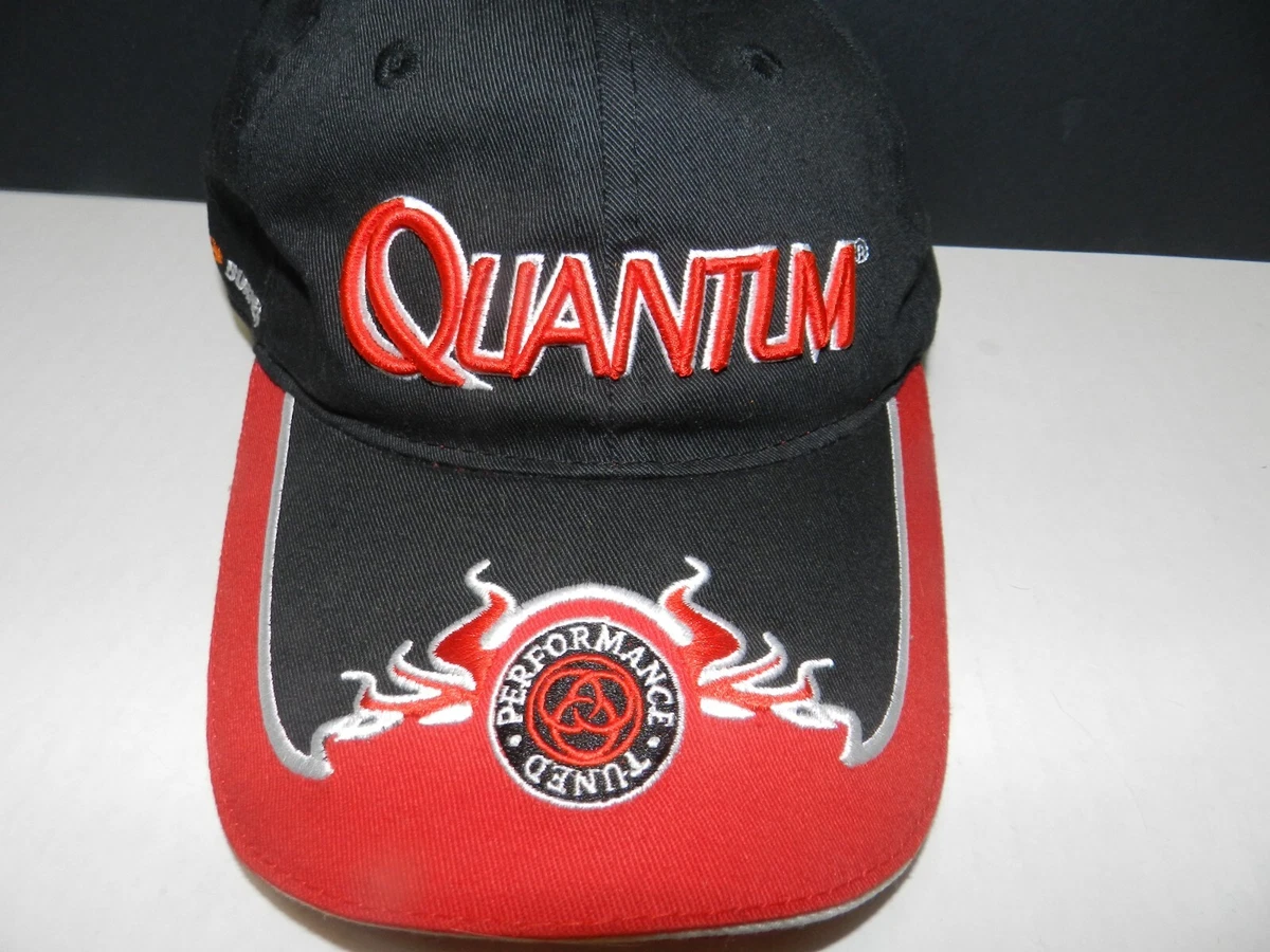 Quantum Performance Tuned Black & Red Tournament Fishing Reels Hat Cap