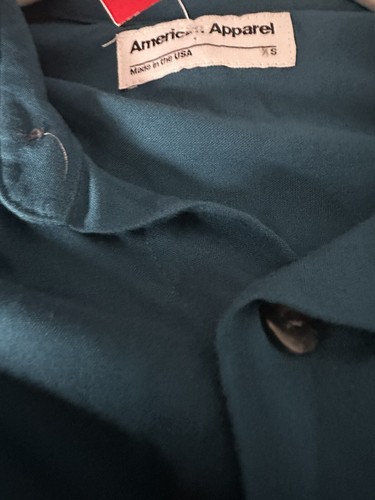 American Apparel Button Up Blouse Rayon Challis Long sleeve - Picture 4 of 4