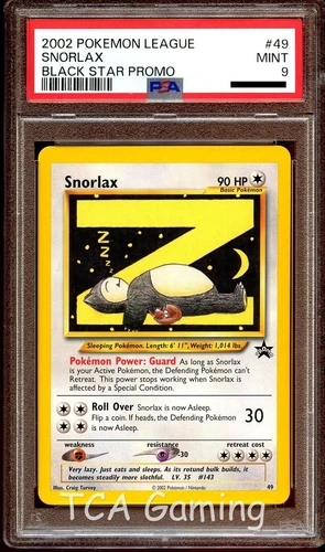 PSA 9 MINT Snorlax Z # 49 WOTC Black Star Promo Pokemon Card