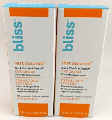 *NEW 2 Pack* Bliss Rest Assured Eye Cream Dark Circle & Depuffing Eye Cream