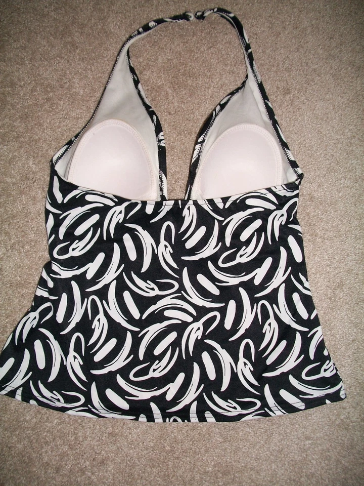 ¡EXCELENTE ESTADO! MUJER JUNIORS TALLA 8 REEBOK BLANCO Y NEGRO TANKINI BAÑADOR 612 Foto 2 de 4