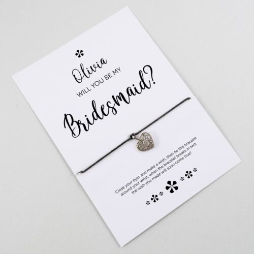 Will You be my BRIDESMAID Wish Bracelet | PERSONALISED Proposal Gift Flower Girl - Picture 20 of 36