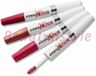 Maybelline 24 Hour Super Stay Lipstick 24HR Dual Ended BOXED - ALL SHADES - Image 1 of 4