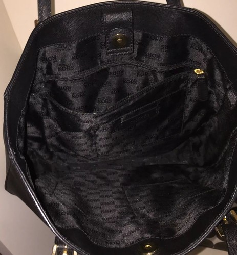 NEW!! $398 MICHAEL KORS Fulton Large Grab Tote Bag BLACK Saffiano Leather HTF - Picture 7 of 8