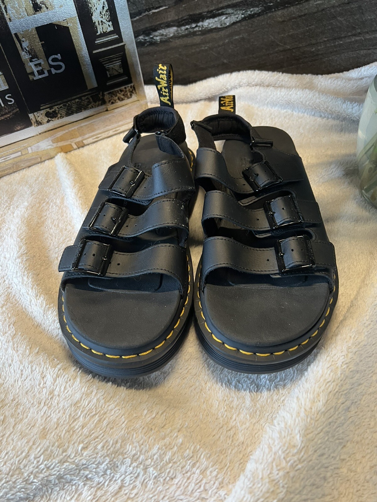 Mens Dr. Martens Soloman Sandals 25767001 Black/Hydro Leather eBay