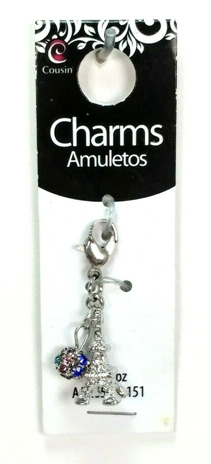 Lindos dijes de diseño de primo gancho hágalo usted mismo pulsera moda torre Eiffel encanto París Foto 2 de 3