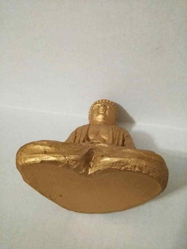 BRAND NEW GOLD FINISH 6.5" ASIAN BUDAI BUDDHA SPITIRTUAL STANDING STATUE NWOT - Picture 7 of 7