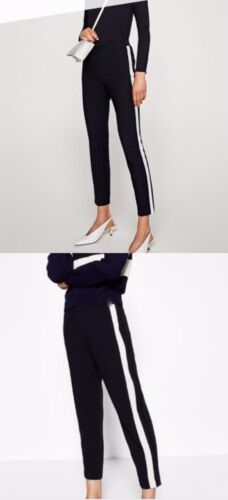 Zara  black jogger pants with white trim  - Picture 1 of 10