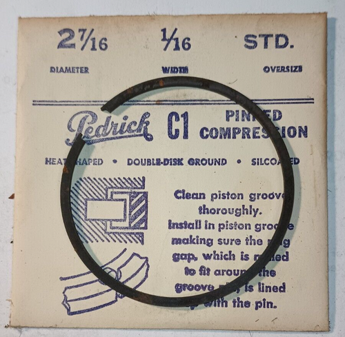 PEDRICK OUTBOARD C1 PISTON RING 2-7/16" Diameter X 1/16" Width VINTAGE - Foto 1 di 3